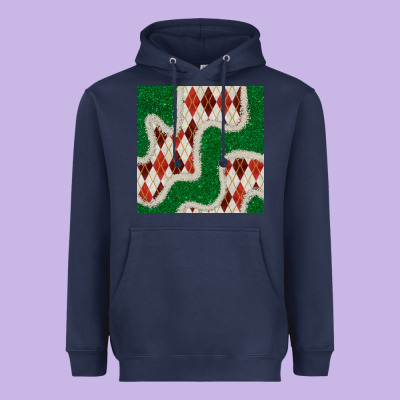 Christmas Diamond Plaid And Green Glitter Seamless Pattern Heavyweight Hoodie Designed By Bundleandbundleshop