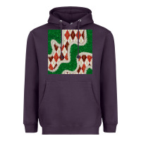 Plum christmas diamond plaid and green glitter seamless pattern Heavyweight Hoodie - BundleAndBundleShop