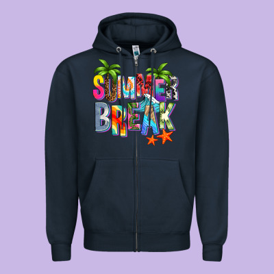 Summer Break Zipper Hoodie Designed By Zillion Design Studio