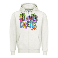 Oatmeal Heather summer break Zipper Hoodie - Zillion Design Studio