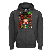 Charcoal Heather christmas believe afro messy bun Zipper Hoodie - texasbilliewilder