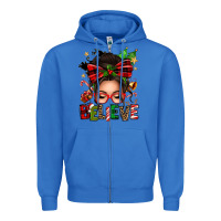 True Royal christmas believe afro messy bun Zipper Hoodie - texasbilliewilder