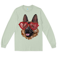 Matcha german shepherd with love glasses Long Sleeve Tee - RanaPortraitStore