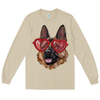 Mushroom german shepherd with love glasses Long Sleeve Tee - RanaPortraitStore