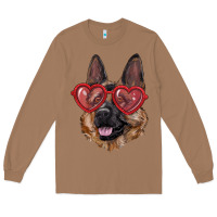 Toasted Coconut german shepherd with love glasses Long Sleeve Tee - RanaPortraitStore