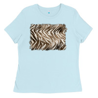 Baby Blue brown zebra pattern background Ladies Tee - BarkalooDesign