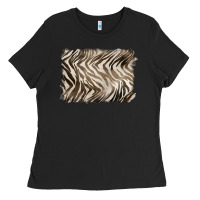 Black brown zebra pattern background Ladies Tee - BarkalooDesign
