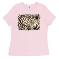 Bubblegum Pink brown zebra pattern background Ladies Tee - BarkalooDesign
