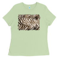 Matcha brown zebra pattern background Ladies Tee - BarkalooDesign