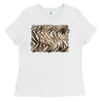 White brown zebra pattern background Ladies Tee - BarkalooDesign