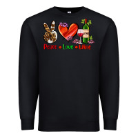 Black peace love wine Premium Sweatshirt - AdoDesignShop