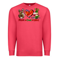 Cardinal peace love wine Premium Sweatshirt - AdoDesignShop