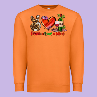 Peace Love Wine Premium Sweatshirt Designed By Adodesignshop