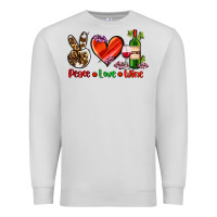 Dove Grey peace love wine Premium Sweatshirt - AdoDesignShop