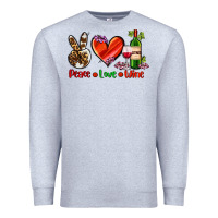 Heather Grey peace love wine Premium Sweatshirt - AdoDesignShop