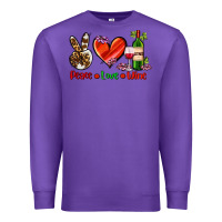 Purple peace love wine Premium Sweatshirt - AdoDesignShop
