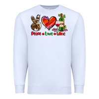 White peace love wine Premium Sweatshirt - AdoDesignShop