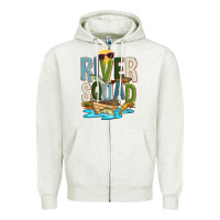 Oatmeal Heather river squad Zipper Hoodie - Zillion Design Studio