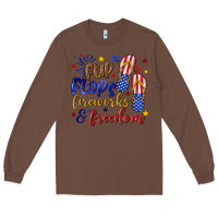 Chestnut flip flops fireworks and freedom Long Sleeve Tee - texasbilliewilder
