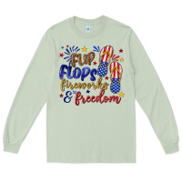 Matcha flip flops fireworks and freedom Long Sleeve Tee - texasbilliewilder