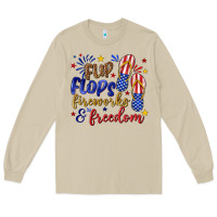 Flip Flops Fireworks And Freedom Long Sleeve Tee | Teevron