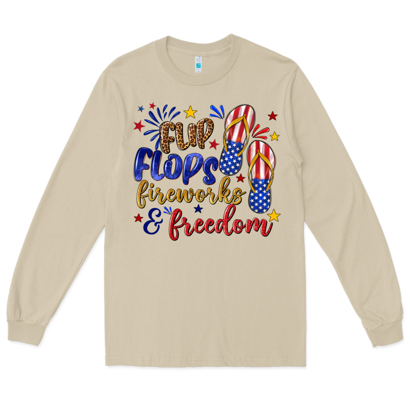 Flip Flops Fireworks And Freedom Long Sleeve Tee by texasbilliewilder | Teevron
