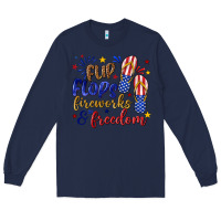 Navy flip flops fireworks and freedom Long Sleeve Tee - texasbilliewilder
