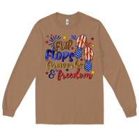 Toasted Coconut flip flops fireworks and freedom Long Sleeve Tee - texasbilliewilder