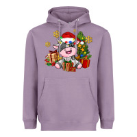Lavender little cute christmas cow Heavyweight Hoodie - AdoDesignShop