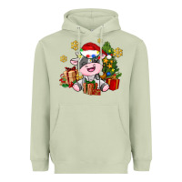 Matcha little cute christmas cow Heavyweight Hoodie - AdoDesignShop