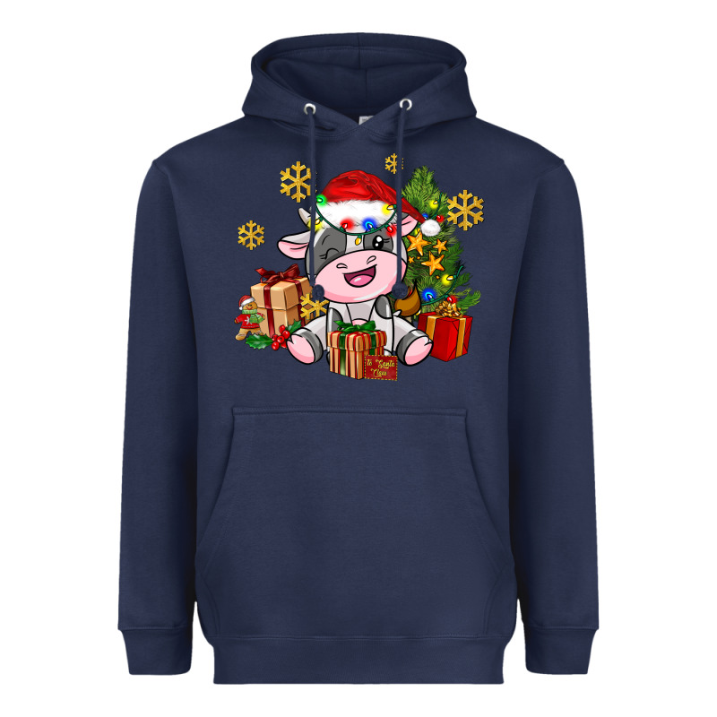 Little Cute Christmas Cow Heavyweight Hoodie by AdoDesignShop | Teevron