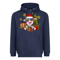 Navy little cute christmas cow Heavyweight Hoodie - AdoDesignShop