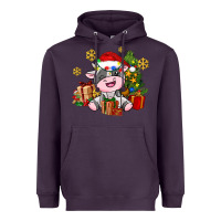 Plum little cute christmas cow Heavyweight Hoodie - AdoDesignShop