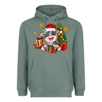 Sage little cute christmas cow Heavyweight Hoodie - AdoDesignShop