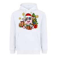 White little cute christmas cow Heavyweight Hoodie - AdoDesignShop