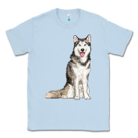 Dusty Blue husky Classic Tee - RanaPortraitStore