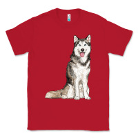 Red husky Classic Tee - RanaPortraitStore