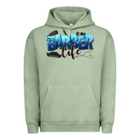 Pigment Oil Green barber life Urban Hoodie - NancyCooperArtShop