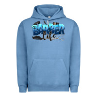 Pigment Pebble Blue barber life Urban Hoodie - NancyCooperArtShop