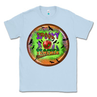 Dusty Blue Spooky Teacher Classic Tee - BundleAndBundleShop