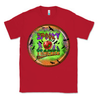 Red Spooky Teacher Classic Tee - BundleAndBundleShop