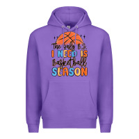 Purple the only b.s. i need is basketball season Premium Hoodie - MaliasSmallBusiness