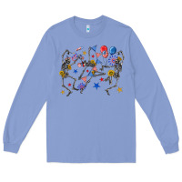 Colony Blue fourth of july dancing skeleton Long Sleeve Tee - texasbilliewilder