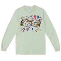 Matcha fourth of july dancing skeleton Long Sleeve Tee - texasbilliewilder