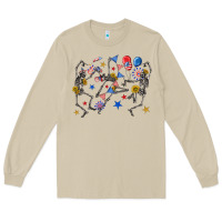 Mushroom fourth of july dancing skeleton Long Sleeve Tee - texasbilliewilder