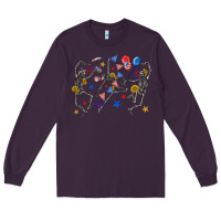 Plum fourth of july dancing skeleton Long Sleeve Tee - texasbilliewilder