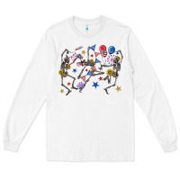 White fourth of july dancing skeleton Long Sleeve Tee - texasbilliewilder