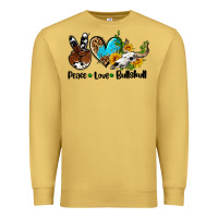 Peace Love  Bullskull Premium Sweatshirt | Teevron