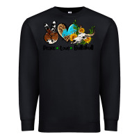 Black peace love  bullskull Premium Sweatshirt - AdoDesignShop