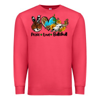 Cardinal peace love  bullskull Premium Sweatshirt - AdoDesignShop